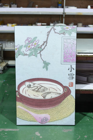 Ultra-thin aluminum profile Chinese wind 24 solar terms heat transfer fabric carabao light box